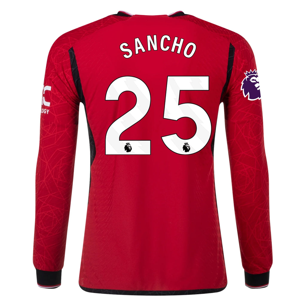 Adidas Herren Jadon Sancho Manchester United 23/24 Authentisches Langarm-Heimtrikot