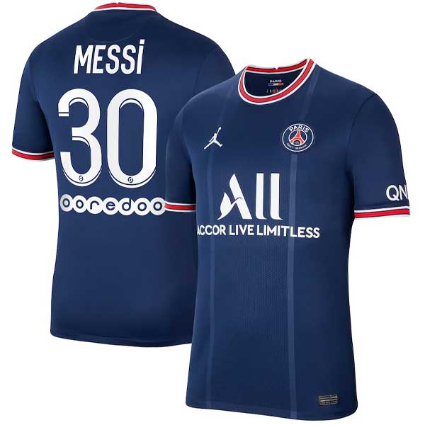 Nike PSG x Jordan Stadion Heim Fußballtrikot 2021-22 Mit Messi 30 Aufdruck für Männer