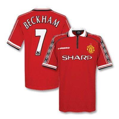 1998/99 Manchester United Heim Retro Trikot Beckham 7