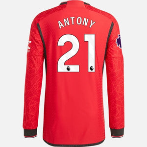 Adidas Herren Antony Manchester United 23/24 Authentisches Langarm-Heimtrikot