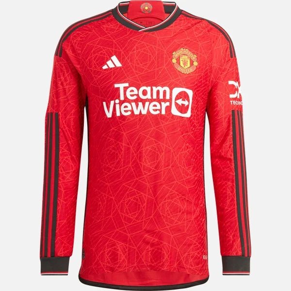 Adidas Herren Manchester United 23/24 Authentisches Langarm-Heimtrikot