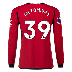 Adidas Herren Scott Mctominay Manchester United 23/24 Authentisches Langarm-Heimtrikot