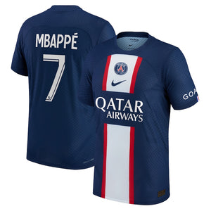 NIke Authentic PSG Heim-Stadion-Trikot 2022-23 mit Aufdruck Mbappé 7 Für Mann